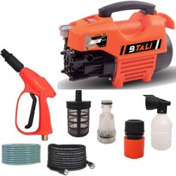 BTALI High Pressure Washer for Car/Bike Washing and Surface Cleaning | 1600 Watts Heavy Induction Motor | 130 Bars Pressure | 10 L min | 8 Meters Outlet Hose & 5 Meter Power Cable | Easy to use